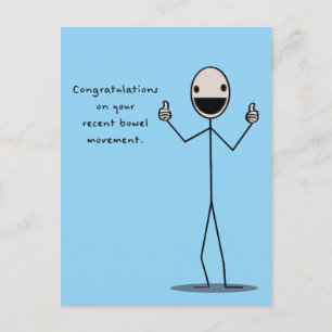 Gefeliciteerd met je recente stoelgang briefkaart
