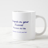 Gefeliciteerd met je scheiding extra grote beker (Rechts)