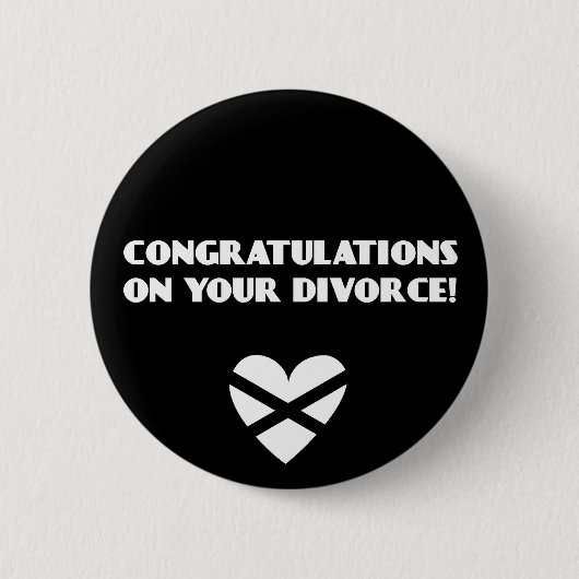 Gefeliciteerd met je scheiding ronde button 5,7 cm (Voorkant)