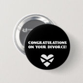 Gefeliciteerd met je scheiding ronde button 5,7 cm (Voorkant /achterkant)