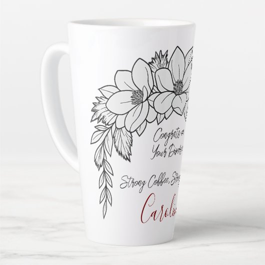 Gefeliciteerd met je scheiding Sterke koffie liefh Latte Mok (Linkerhoek)