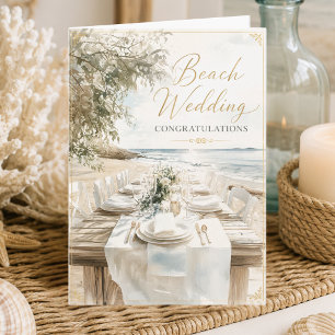 Gefeliciteerd met je strandhuwelijk Kusthuwelijksd Kaart