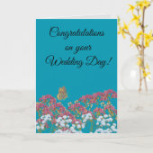 Gefeliciteerd met je trouwdag kaart (Gele Bloem)