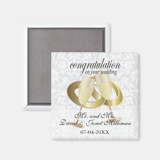 Gefeliciteerd met je trouwdag magneet (Voorkant / Achterkant)