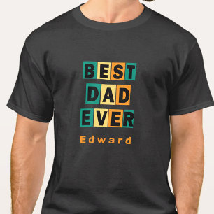 Gefeliciteerd met je vader, kleurrijke Best Dad Ev T-shirt