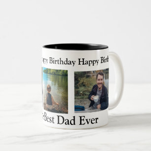 Gefeliciteerd met je verjaardag aan de beste vader tweekleurige koffiemok