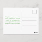 Gefeliciteerd met je verjaardag aan een geweldige briefkaart (Achterkant)