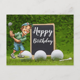 Gefeliciteerd met je verjaardag aan golfer met gol briefkaart