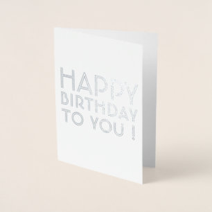 Gefeliciteerd met je verjaardag! Binnenkant blanco Folie Kaarten