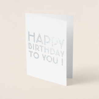Gefeliciteerd met je verjaardag! Binnenkant blanco Folie Kaarten