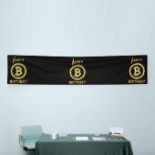 Gefeliciteerd met je verjaardag Bitcoin Gold 2.5x1 Spandoek (Beurs)