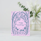 Gefeliciteerd met je verjaardag Bloemrijke Fantasi Briefkaart (Staand voorkant)