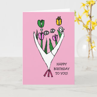 "Gefeliciteerd met je verjaardag" bloemrijke verja Kaart