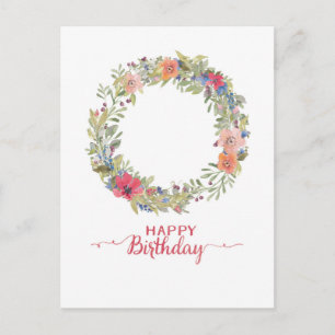 Gefeliciteerd met je verjaardag Blumenkranz Aquare Briefkaart