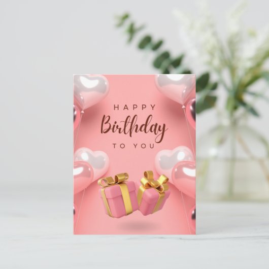 Gefeliciteerd met je verjaardag briefkaart (Staand voorkant)