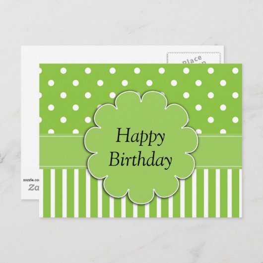 Gefeliciteerd met je verjaardag - Chartreuse en wi Briefkaart (Voorkant / Achterkant)