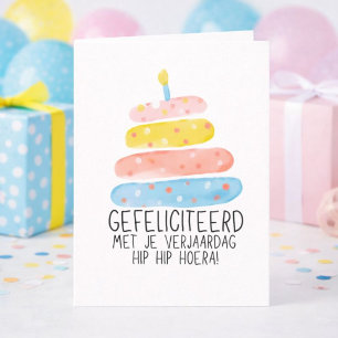 Gefeliciteerd met je verjaardag Cupcake Kaars  Kaart