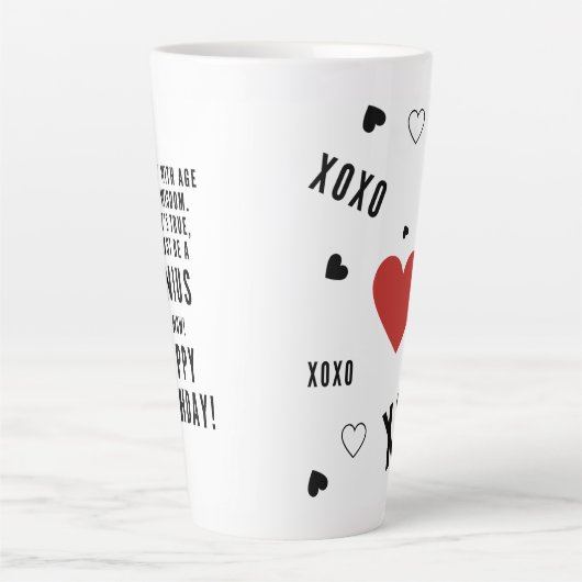 Gefeliciteerd met je verjaardag GENIUS sarcastisch Latte Mok (Voorkant)