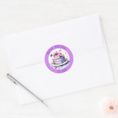 Gefeliciteerd met je verjaardag |  grillige taart ronde sticker (Envelop)