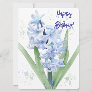 Gefeliciteerd met je verjaardag hyacint aquarel bl feestdagenkaart