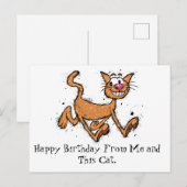 Gefeliciteerd met je verjaardag Kat Briefkaart (Voorkant / Achterkant)