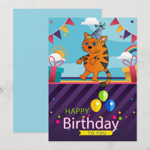 Gefeliciteerd met je verjaardag Kat Feestdagenkaart