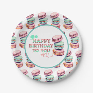 Gefeliciteerd met je verjaardag | Macaron Papieren Bordje