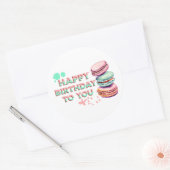 Gefeliciteerd met je verjaardag | Macaron Ronde Sticker (Envelop)