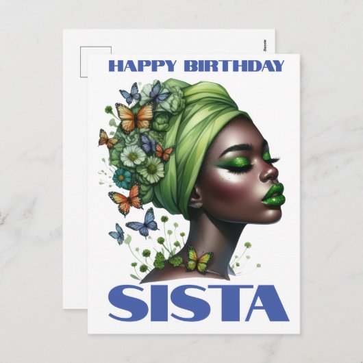 Gefeliciteerd met je verjaardag melanine zwart mei feestdagenkaart (Voorkant / Achterkant)