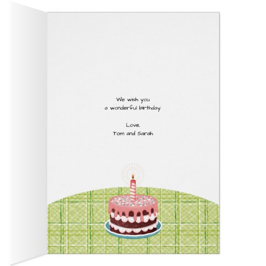 Gefeliciteerd met je verjaardag met kat, taart en (Binnen (Rechts))