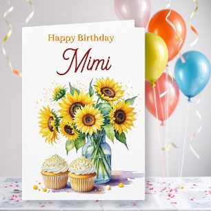 Gefeliciteerd met je verjaardag Mimi Zonnebloeme Kaart