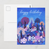 GEFELICITEERD MET JE VERJAARDAG Mooie Landelijke D Briefkaart (Voorkant / Achterkant)