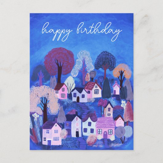 GEFELICITEERD MET JE VERJAARDAG Mooie Landelijke D Briefkaart (Voorkant)