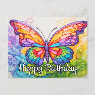 Gefeliciteerd met je verjaardag Mooie Retro Vlinde Feestdagenkaart