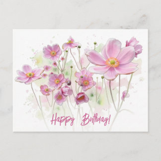 Gefeliciteerd met je verjaardag mooie roze kleur b feestdagenkaart