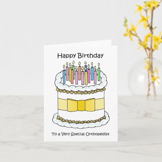 Gefeliciteerd met je verjaardag orthopedist kaart (Gele Bloem)