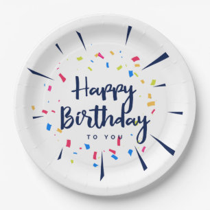 Gefeliciteerd met je verjaardag papieren bordje
