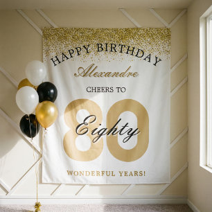 Gefeliciteerd met je verjaardag, proost op 80 jaar wandkleed