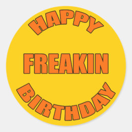 Gefeliciteerd met je verjaardag ronde sticker