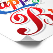 Gefeliciteerd met je verjaardag, schattige letters poster (Hoek)