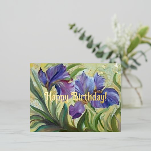 Gefeliciteerd met je verjaardag Schildering van ro Folie Feestdagen Briefkaart (Staand Voorkant)