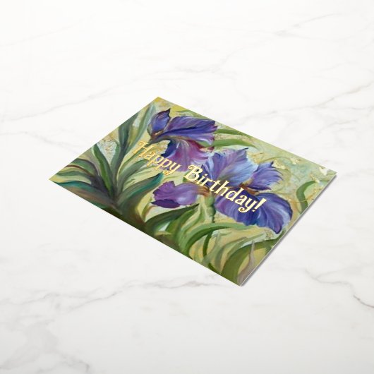 Gefeliciteerd met je verjaardag Schildering van ro Folie Feestdagen Briefkaart (Gedraaid)