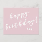 Gefeliciteerd met je verjaardag! Stof Roze Kwast L Briefkaart (Voorkant)