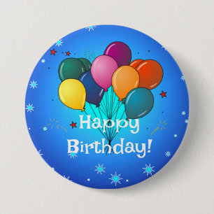 Gefeliciteerd met je verjaardag... Tijd om te vier Ronde Button 7,6 Cm