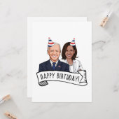 Gefeliciteerd met je verjaardag van Biden Harris Kaart (Voorkant / Achterkant in situ)