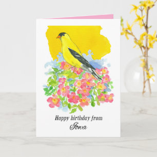 Gefeliciteerd met je verjaardag van Iowa Goldfinch Kaart