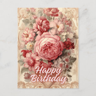 Gefeliciteerd met je verjaardag Victoriaanse Rozen Briefkaart