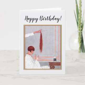 Gefeliciteerd met je verjaardag voor een Hair Styl Kaart