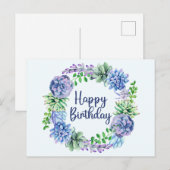 Gefeliciteerd met je verjaardag Waterverf Succulen Briefkaart (Voorkant / Achterkant)
