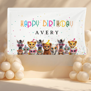 GEFELICITEERD MET JE VERJAARDAG! Zoo Kids Verjaard Spandoek